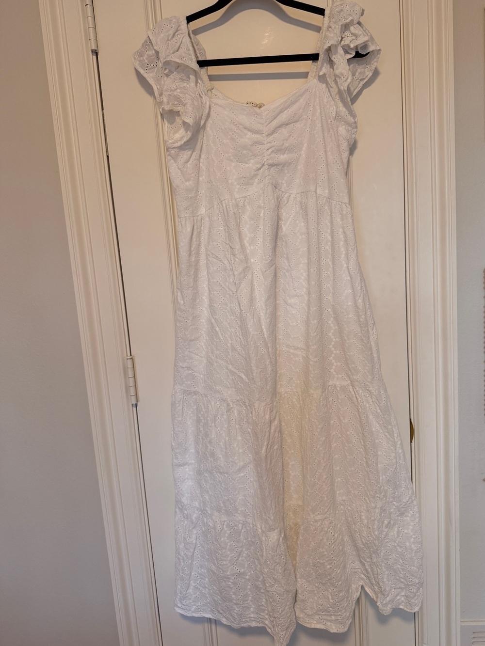 NWOT Baevely White eyelet midi sun dress size large